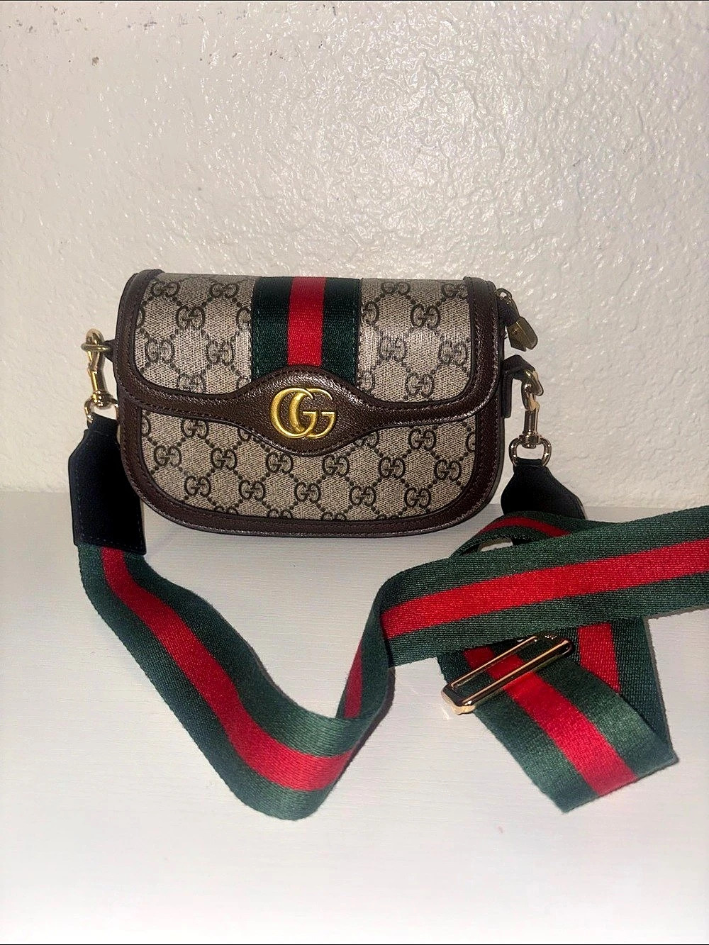 Mini Bag Brown & Red Crossbody